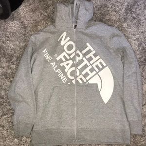 The north face zip up hooded sweatshirt